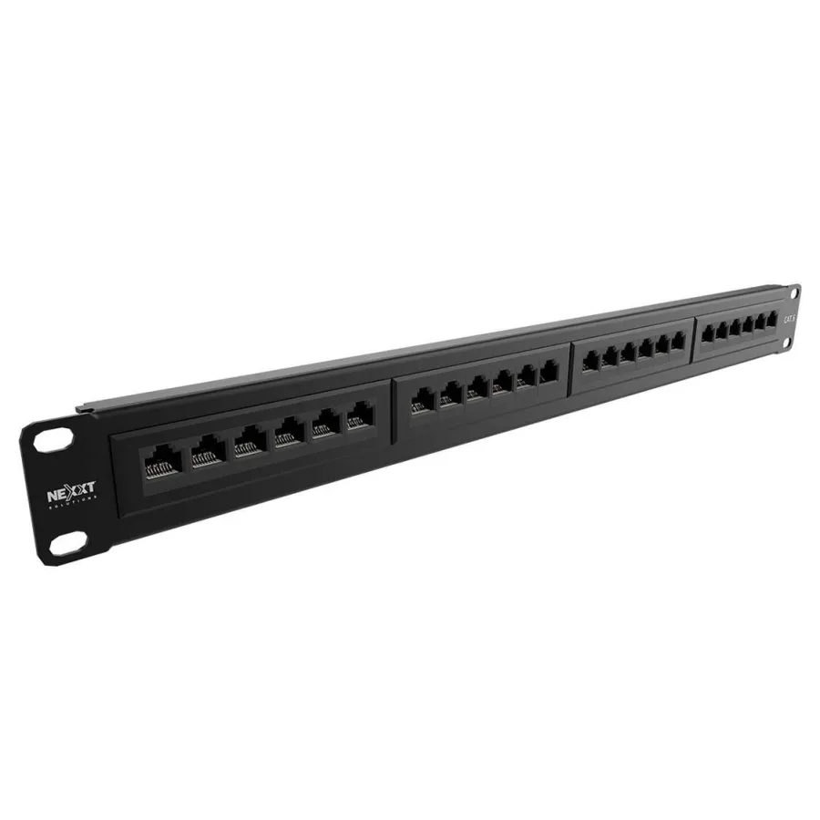 Patch panel para rack Cat.6 Pre-configurado, 24 puertos, sin blindaje, tipo 110