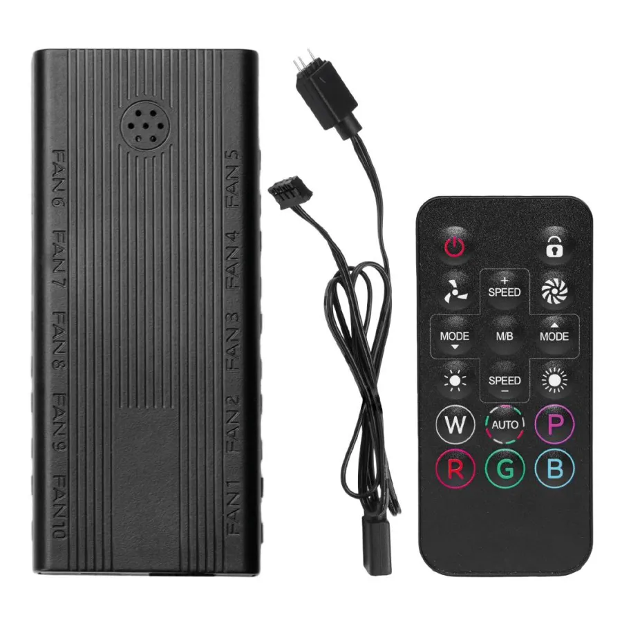 HUB Controlador para ventiladores Xzeal XZ1116 ARGB con cable adaptador de 3 y 4 pines incluye control, XZHUB01B.