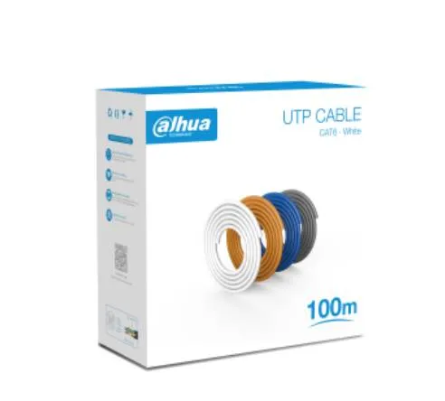 Bobina De 100 Mts De Cable Utp DH-PFM920I-6U-C-100-white Cat6/ Aluminiem/ Color Blanco/ Cubierta Retardante De Flama Con Certificacación Ansi/ Ul Cm/ Ideal