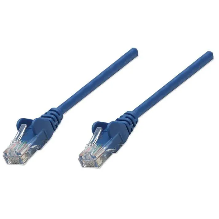 Cable de red UTP, Cat6, 1.5m (5ft), 100% Cobre, Contactos chapa de oro, Cable Patch Azul INTELLINET 342582