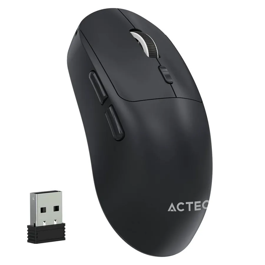 Mouse Ergonómico Multidispositivo Instinct Click MI484 / hasta 3,200 DPI Ajustable / 2.4 Ghz + Bluetooth / 5 Botones / Recargable / Advanced Series / Negro