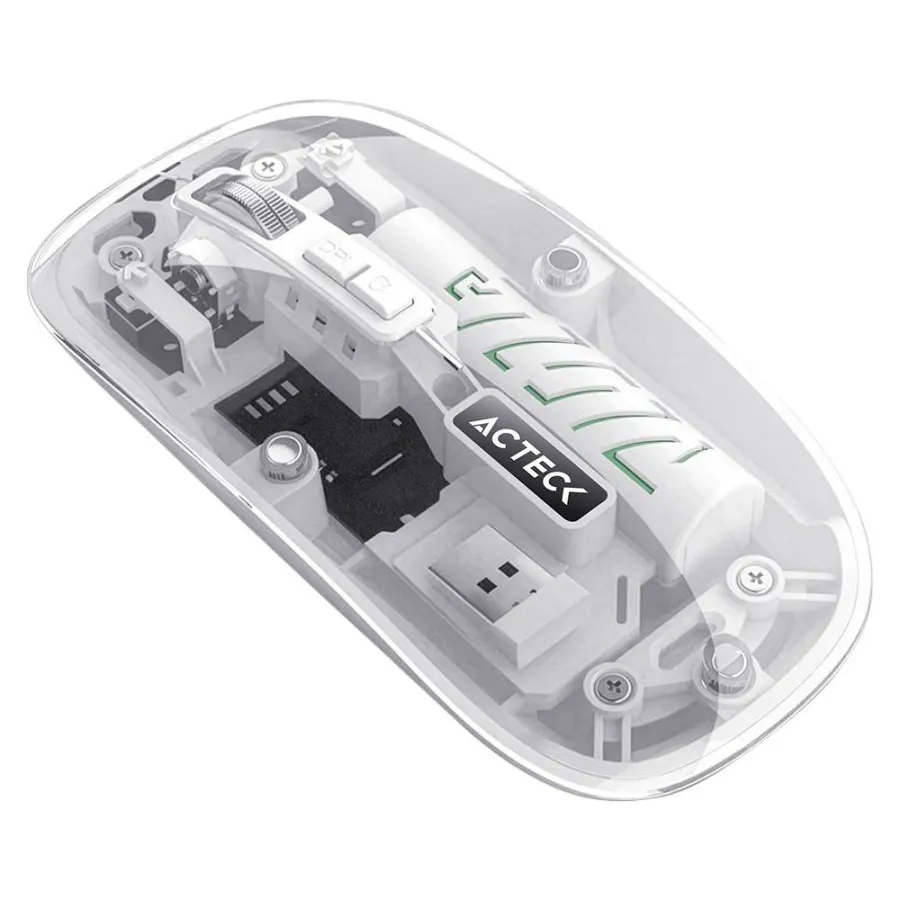 Mouse Inalámbrico Ultra Delgado Multidispositivo Aero One MI455W / hasta 3,200 DPI Ajustable / 2.4 Ghz + Bluetooth 5.2 / 5 Botones / Recargable / Advanced