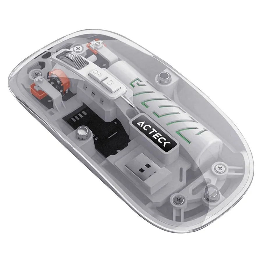 Mouse Inalámbrico Ultra Delgado Multidispositivo Aero One MI455G / hasta 3,200 DPI Ajustable  / 2.4 Ghz + Bluetooth 5.2 / 5 Botones / Recargable