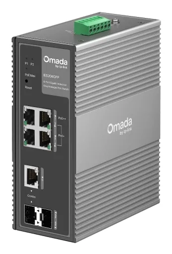 Switch TP-LINK IES206GPP, Gris, 6 puertos