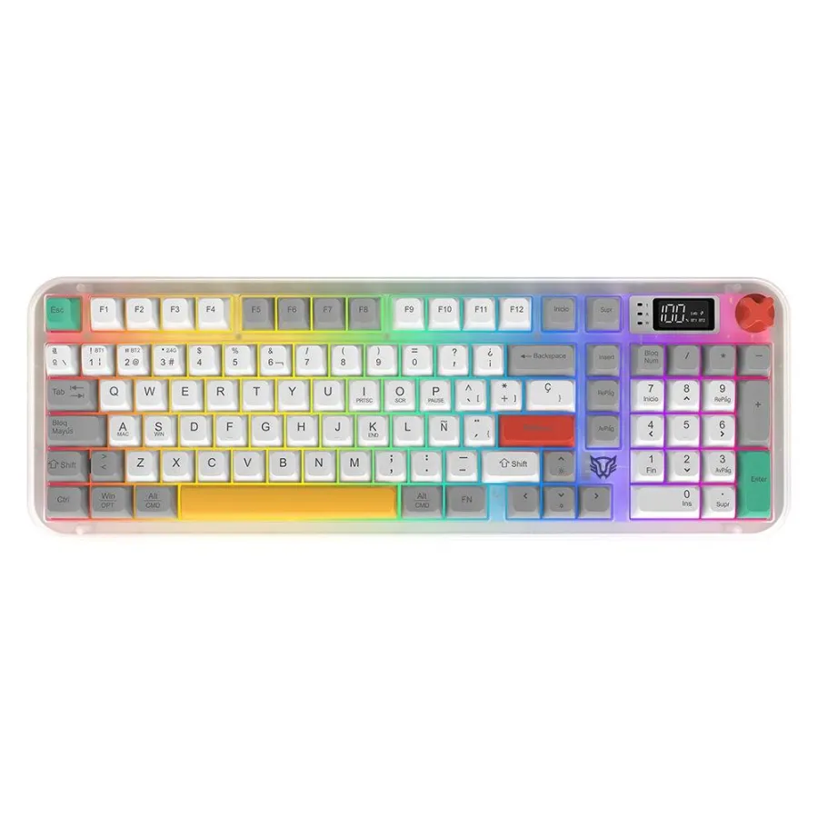 Teclado Gamer Inalámbrico WARSTRIKE FROST KG500FI Balam Rush Pantalla Digital